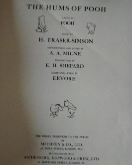 Winnie the Pooh. Partituras editadas en torno a 1927 para dar música a Winnie the Pooh