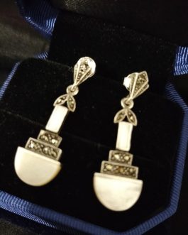 Pendientes plata y nácar