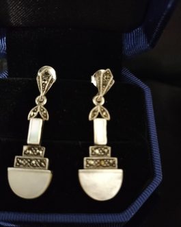 Pendientes plata y nácar