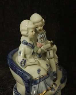 Exquisita pareja de época porcelana azul y blanca