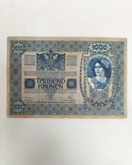 Antiguo billete de 1000 Coronas. Año 1902