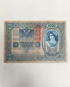 Antiguo billete de 1000 Coronas. Año 1902