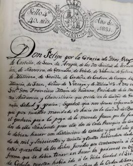 Antiguo manuscrito de 1831