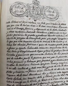 Antiguo manuscrito de 1831