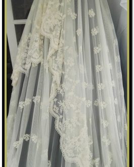 Mantilla velo novia o imagen virgen de tul bordado